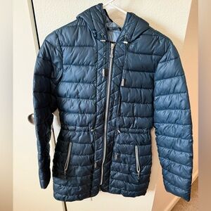 Kenneth Cole navy puffer coat